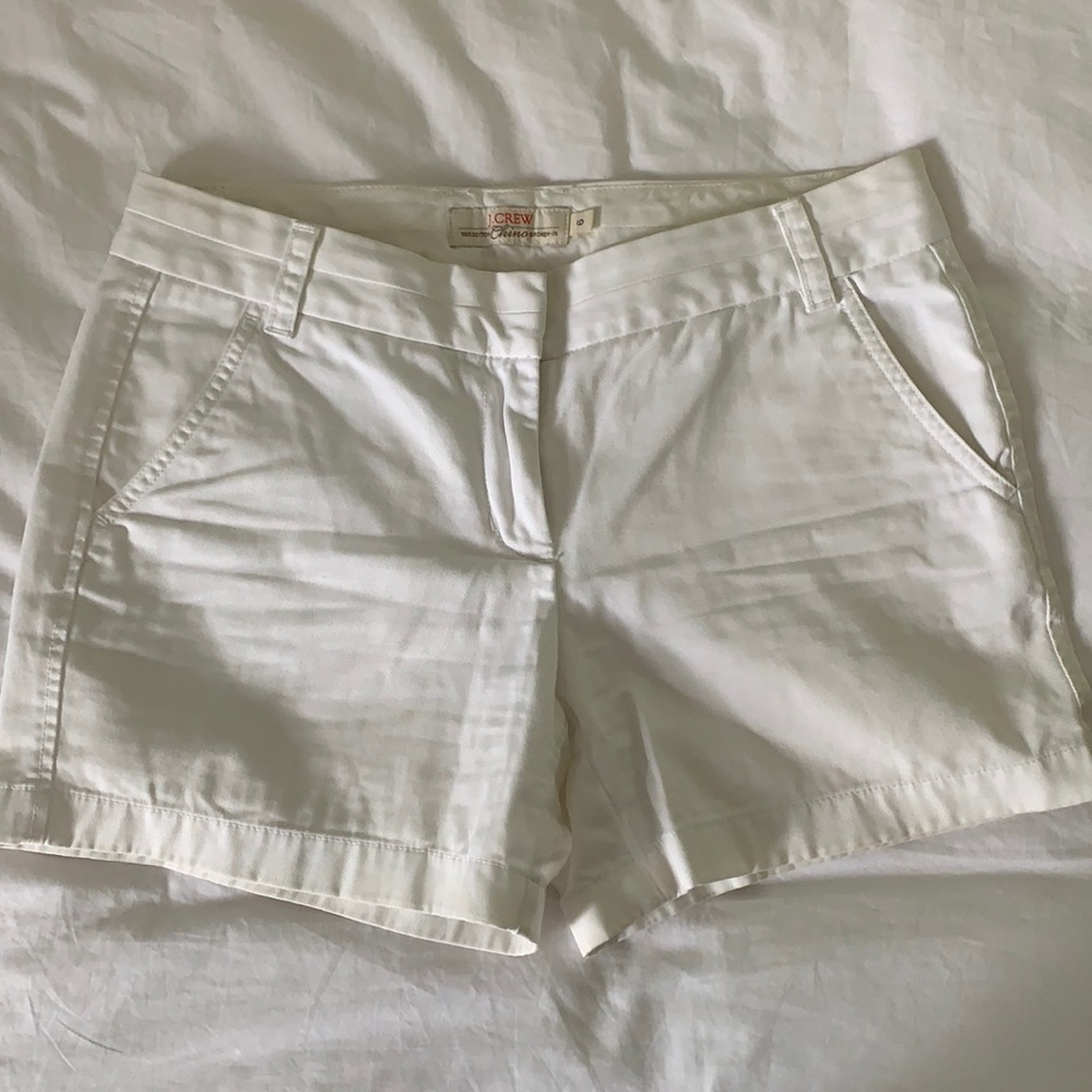 J Crew 4” white chino shorts